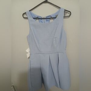 Taylor Light Blue Sleeveless Fit-and-Flare Dress